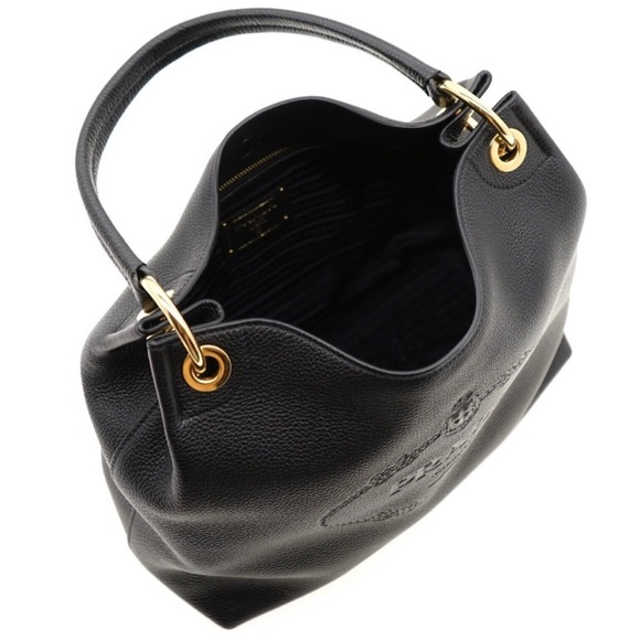 Prada Elegant Black Hobo with Gold Details - Picture 4 of 6